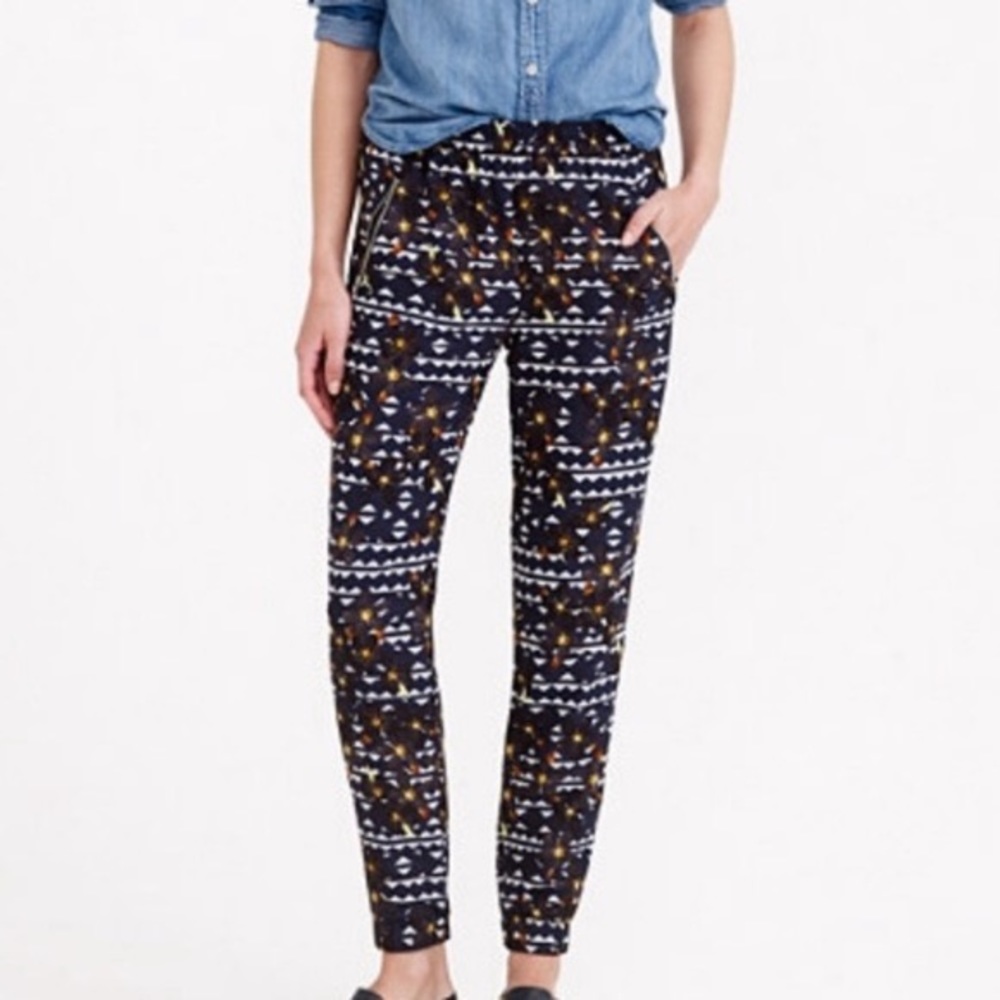 J Crew Turner hidden floral tapered pants size